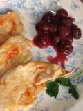 Filetes de pollo con conserva de cerezas al Madeira