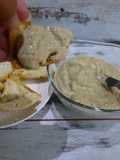 Dip de berenjena con queso cremoso a las finas hierbas
