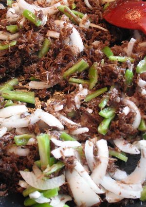 A picture of Venison Machaca.