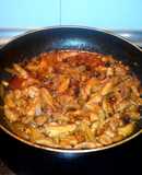 Salteado de pollo con shiitake