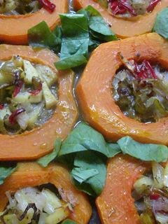 Una foto de Aros de calabaza con patatas y verduras