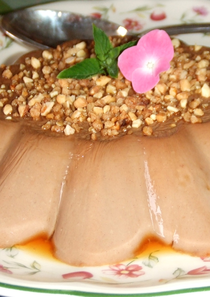 Una foto de Flan de almendras y algarroba