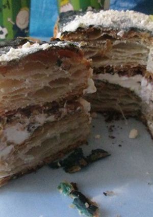 Una foto de Tarta azul del cielo y azul de mar