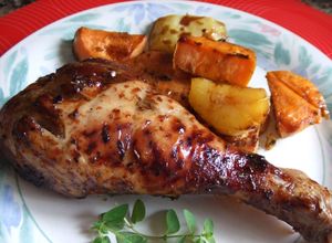 Una foto de Zancos de pavo al horno