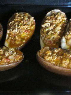 Una foto de Berenjenas rellenas de carne
