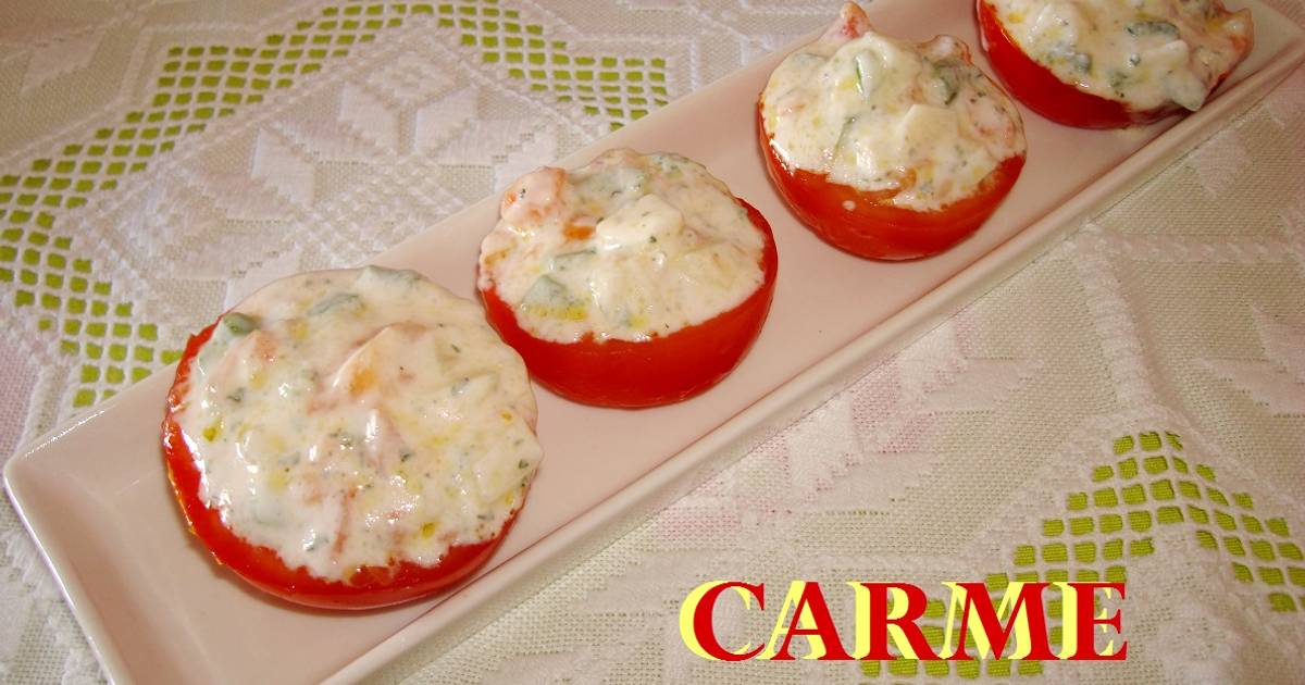 Tomates Rellenos De Hortalizas Con Salsa Ligera De Queso Receta De