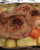 Muslos de pollos con papas al horno