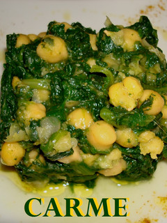Una foto de Espinacas con garbanzos al curry
