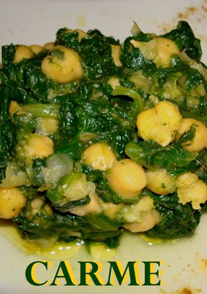 Una foto de Espinacas con garbanzos al curry
