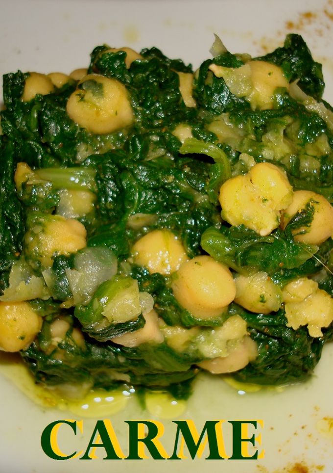 Una foto de Espinacas con garbanzos al curry