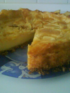 Una foto de Tarta de manzana casera con flan
