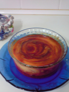 Una foto de Flan amarmolado de mi marido