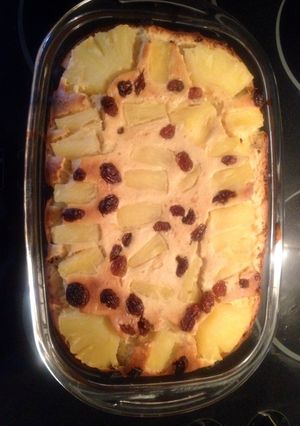 Una foto de Quesada de piña y pasas