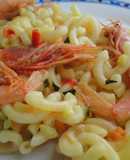 Fideos perla con gambas rojas