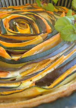 Una foto de Tarta espiral de verduras