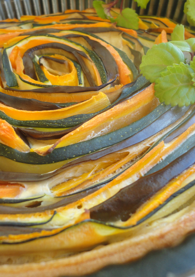 Una foto de Tarta espiral de verduras