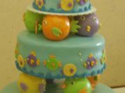 Una foto de fondant de dos colores