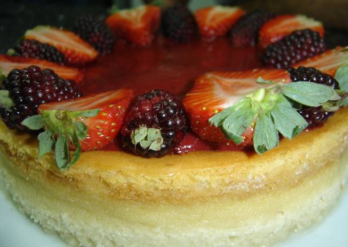 Cheesecake con de fresa y mora Receta de Chef JP Gourmet- Cookpad