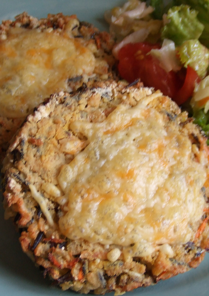 Una foto de Tortitas de arroz y verduras gratinadas