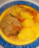 Pescado en ajo colorao (raya)