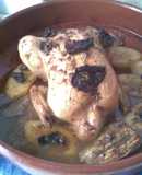 Pollo asado con tomates secos en aceite
