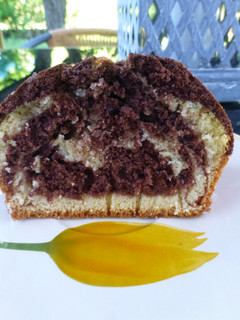 Una foto de Bizcocho marmoleado de vainilla y chocolate