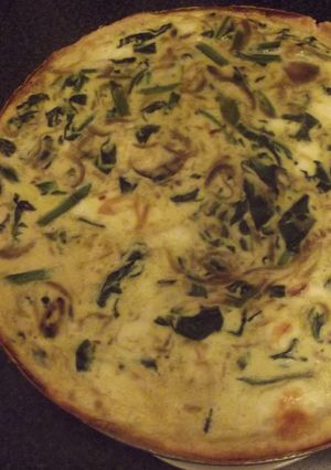 Una foto de Quiche de espinaca y cebolla