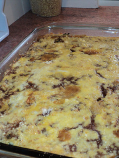 Una foto de Budín de acelga en salsa de carne