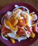 Ensalada de anco cebolla y tomate