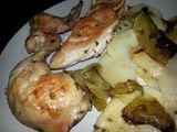 Pollo al horno con limón y pimientos