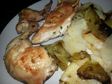 Pollo al horno con limón y pimientos