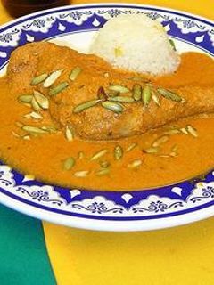 Una foto de Pollo en Pipian mexicano