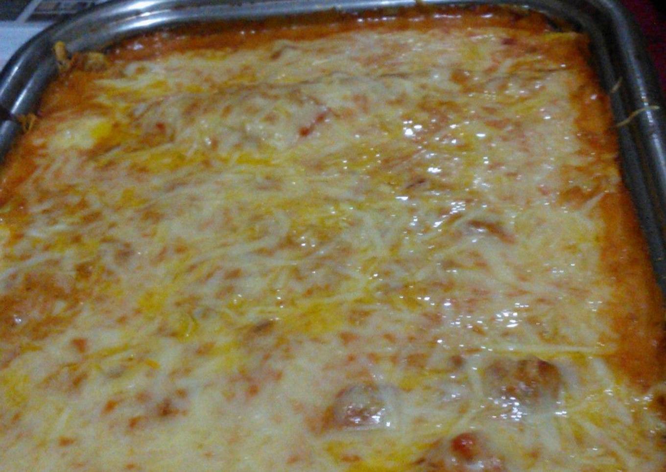 Canelones de chancho con salsa rosa<br />