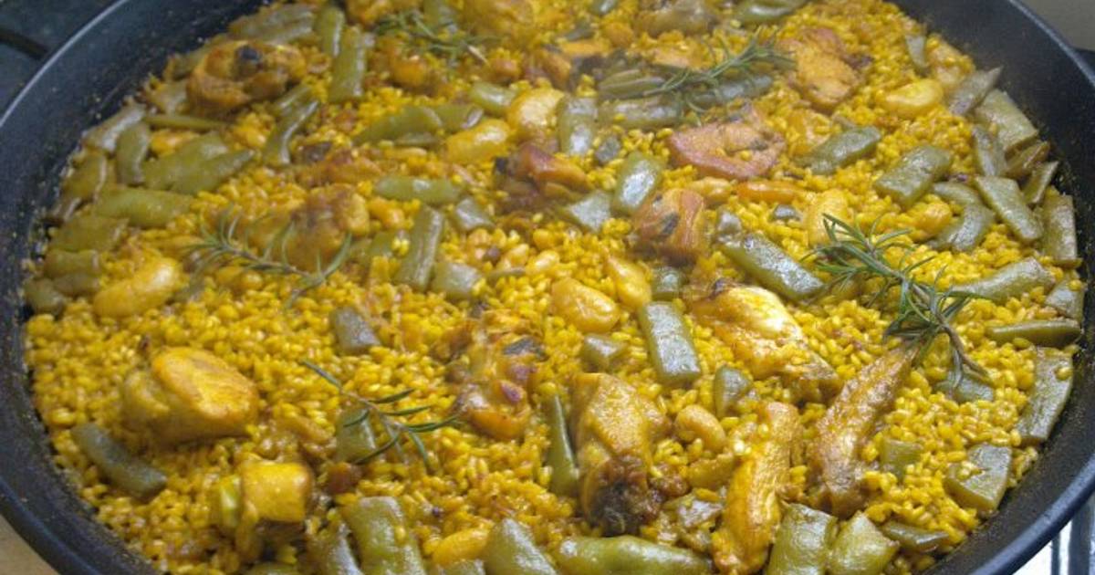 Paella valenciana tradicional Receta de Detoasier- Cookpad