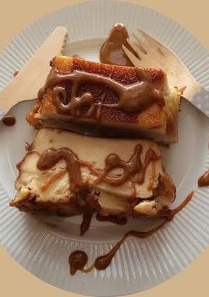 Una foto de Dulce de queso mascarpone con manzana