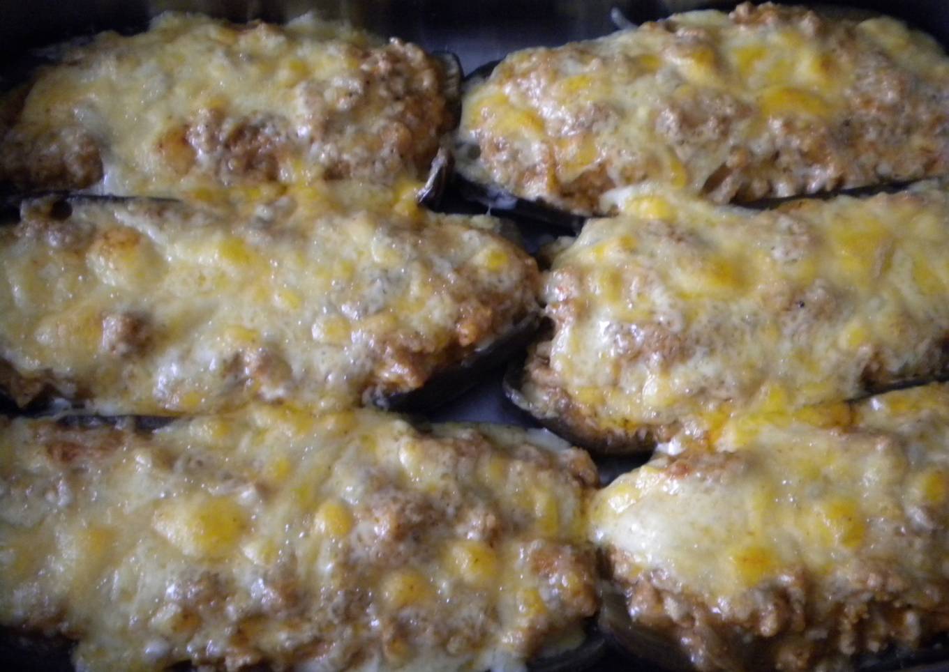 Berenjenas rellenas con carne picada