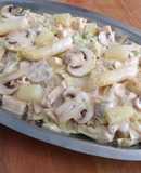 Ensalada de pollo con champiñones y espárragos