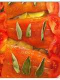 Salmón, papas y tomates