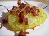 Patatas al horno gratinadas con jamón