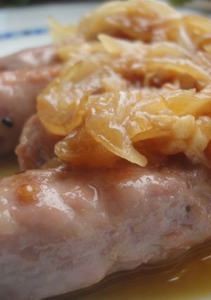 Una foto de Salchichas al Albariño