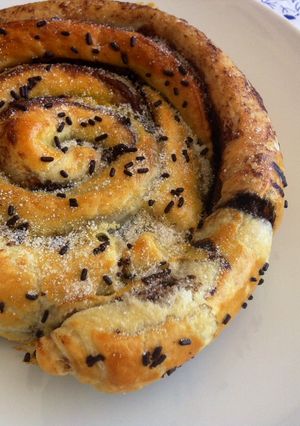 A picture of Nutella Ensaimada.