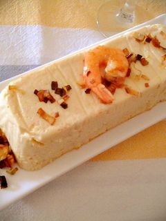 Una foto de Pastel de puerros y langostinos