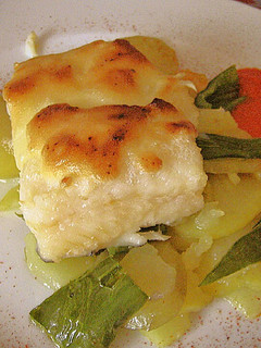 A picture of Cod Loins with Gratinated Aioli.