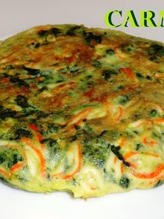 Una foto de Tortilla de espinacas y rallado de mar
