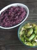 Repollo morado y repollo de bruselas
