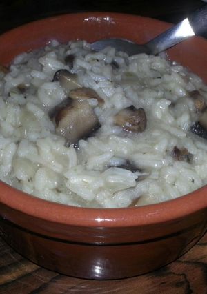 Una foto de Risotto con hongos