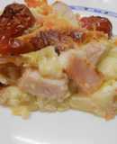 Quiche de calabacín y puerros con pavo