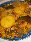 Arroz pava con coliflor y verduras