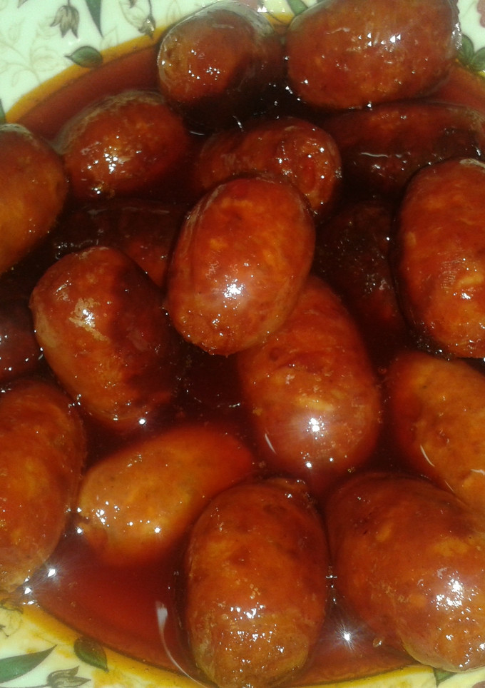 Una foto de Chorizos picantes en salsa de sidra