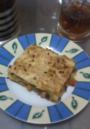Una foto de Borek de puerros